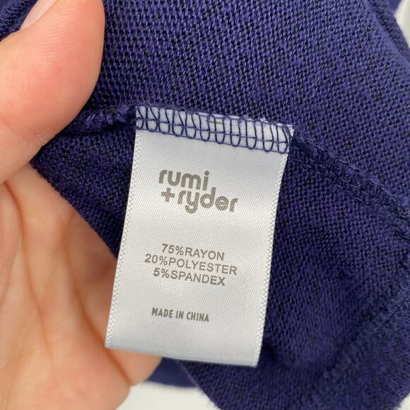 Rumi + Ryder Open Front Long Sleeve Knit Cardigan Blue Size Large 12-14 - Picture 5 of 9